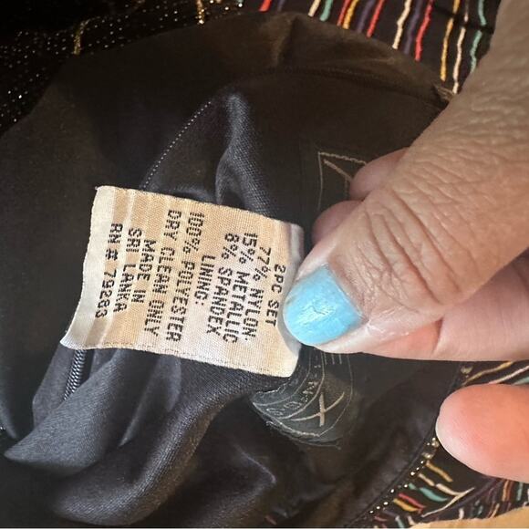 Vintage Alex Evenings Metallic Black Dress Set – Elegant Formalwear - Picture 7 of 15